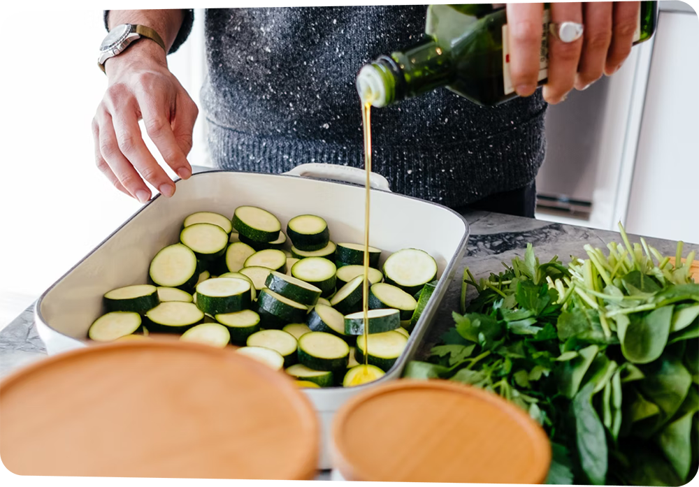 Chef preparing fresh vegetables